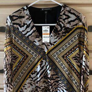 INC long sleeve top with sheer sleeves PS